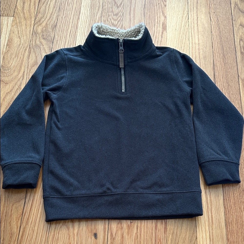 Carter's Black Sherpa-Lined Quarter-Zip Sweater